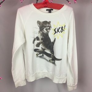 SK8! Ivory Kitten Crew Neck